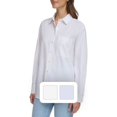 Calvin Klein Women's Long Sleeve Wrinkle Free Non-Iron Shirt