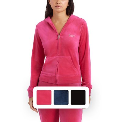 Juicy Couture VELOUR HOODIE WITH HEART DIAMANTE Pink