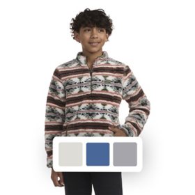 Hurley Boys Sherpa Printed Quarter-Zip Jacket