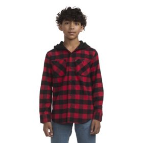 Levi's Boys Hooded Flannel Shirt