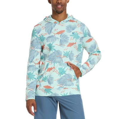 Hurley Men's Mesh Hooded Uv Tee Light Blue L:- Light Blue, L