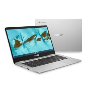ASUS Chromebook C424, 14.0" 180 Degree FHD NanoEdge Display, Intel® Celeron® N4020 Processor, 4GB LPDDR4 RAM, 64GB Storage, Silver Color, C424MA-SS44F-B