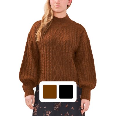 Vince camuto cable deals stitch funnel neck sweater