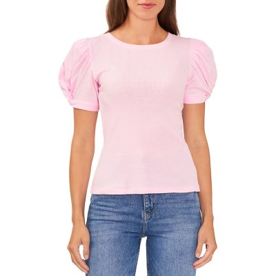 (取寄) ヴィンスカムート レディース クルー ネック ブラウザ ウィズ パフ スリーブ Vince Camuto women Crew Neck Blouse With Puff Sleeve New Ivory Vince Camuto Women's Puff Sleeve Knit Top, Cobalt Blue at