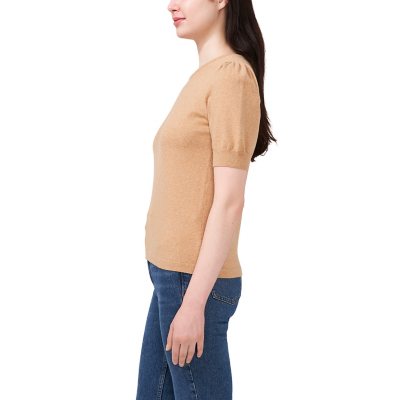 ヴィンスカムート Vince Camuto Short Sleeve Tee With Rolled Cuff レディース シャツ トップス Lake Vince Camuto Women's Short Sleeve Tee with Rolled Cuff, Lake