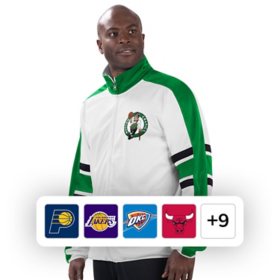 Men's Starter White Boston Celtics Home Team Hoodie Half-Zip Jacket