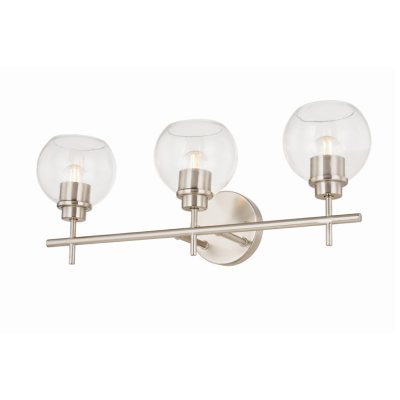 details by Becki Owens Clear Glass 3-Light Bath Light Bar, Assorted Colors