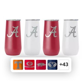 Logo Brands NCAA 10oz Stainless Steel Insulated Tumblers with Lids, 4 Pack, Assorted Teams 		