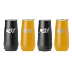 Logo Brands HBCU 10oz Stainless Steel Insulated Tumblers with Lids, 4 Pack , Assorted Teams