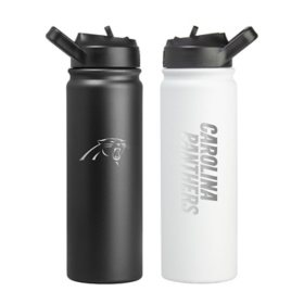 Logo Brands NFL 24oz Stainless Steel Water Bottle, 2 Pack, Assorted Teams		