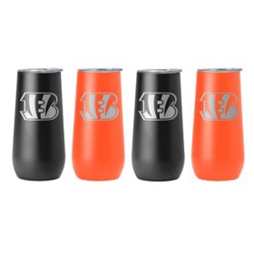 Logo Brands NFL 10oz Stainless Steel Insulated Tumblers with Lids, 4 Pack