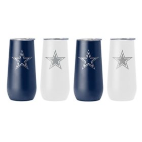 Logo Brands NFL 10oz Stainless Steel Insulated Tumblers with Lids, 4 Pack, Assorted Teams
