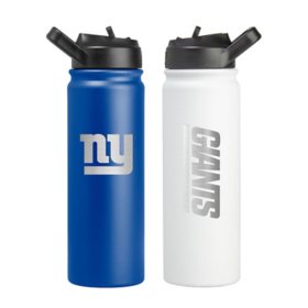 Logo Brands NFL 24oz Stainless Steel Water Bottle, 2 Pack, Assorted Teams		