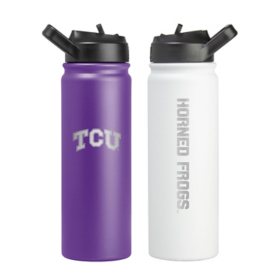 Logo Brands TCU Horned Frogs 24oz SS Water Bottle 2pk