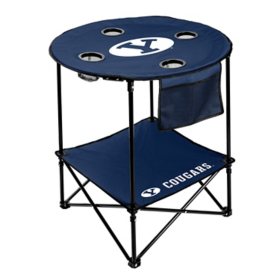 Logo Brands NCAA 27.6" Round Tailgate Table with Shelf