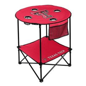 Logo Brands NCAA 27.6" Round Tailgate Table with Shelf