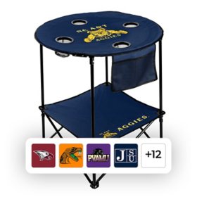 Logo Brands HBCU Tailgate Table with Shelf, Assorted Teams