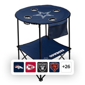 NFL 27.6" Round Tailgate Table with Shelf