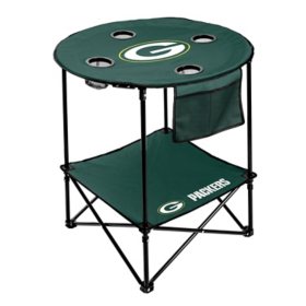 Logo Brands NFL Round Tailgate Table w/ Shelf, Assorted Teams