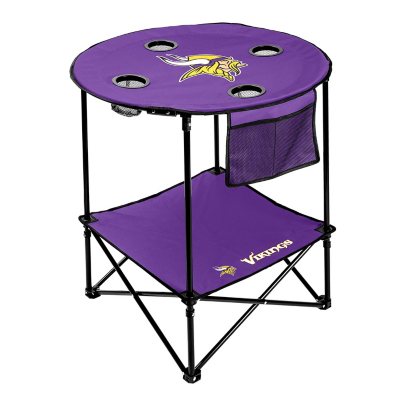 Logo Brands NFL Round Table w/ Shelf - Minnesota Vikings:- Minnesota Vikings