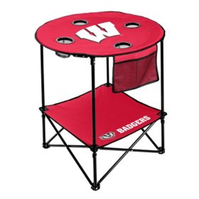 Logo Brands NCAA 27.6" Round Tailgate Table with Shelf