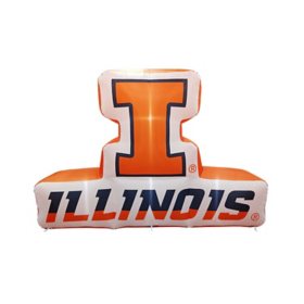 Logo Brands Illinois Fighting Illini Pre-Lit 7’x10’ Team Inflatable