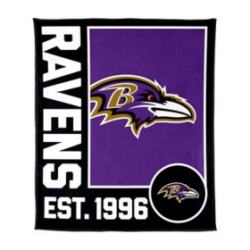 Logo Brands Baltimore Ravens 60"x70" Super Plush Blanket
