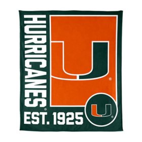 Logo Brands Miami Hurricanes 60"x70" Super Plush Blanket