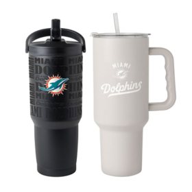 Logo Brands Miami Dolphins Stainless Steel Tumbler Set