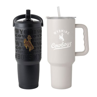 Logo Brands Wyoming Cowboys Stainless Steel Tumbler Set