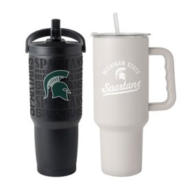 Logo Brands Michigan State Spartans Stainless Steel Tumbler Set