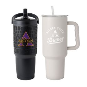 Logo Brands Alcorn State Bravehawks Stainless Steel Tumbler Set