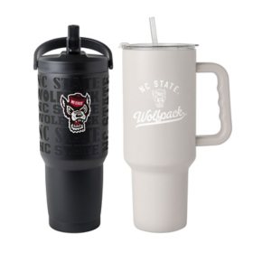 Logo Brands North Carolina State Wolf Pack Stainless Steel Tumbler Set