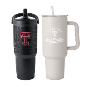 Logo Brands Texas Tech Red Raiders Stainless Steel Tumbler Set
