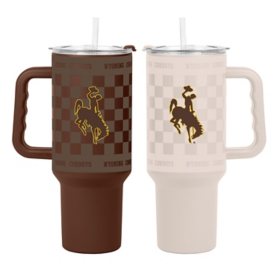 Logo Brands Wyoming Cowboys Stainless Steel Tumbler Set