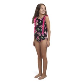 Hurley Girls 2-Piece Ruffle Tankini Swim Set