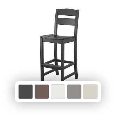 POLYWOOD Gulf Shores Bar Side Chair (Black):- Black