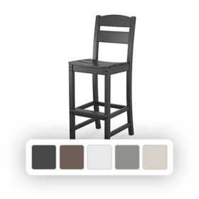 POLYWOOD Gulf Shores Outdoor Bar Side Chair, Assorted Colors