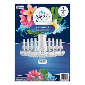 Glade PlugIns Scented Oil, Aqua Waves, 1 warmer + 9 refills