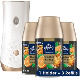 Glade Automatic Spray Air Freshener, Bourbon & Citrus, 1 Device + 3 Refills