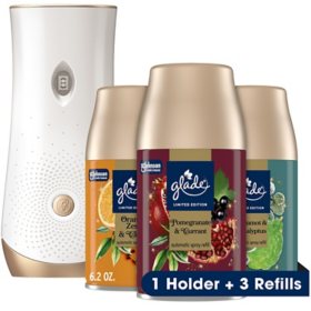 Glade Automatic Spray Air Freshener, Holiday Variety, 1 Device + 3 refills