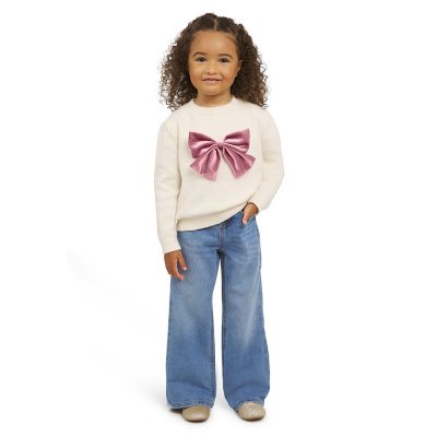 Lands' End Toddler Girls Holiday Sweater:- Pink, 4T