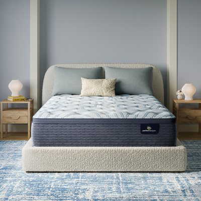 Serta Perfect Sleeper Delfino Nights Firm Pillow Top Mattress Twin LP Set:- Twin, +5' Box Spring, Firm
