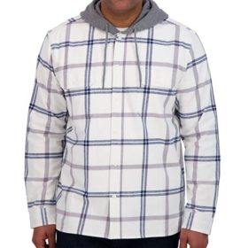 Aeropostale Men's Flannel Button-Down Hoodie