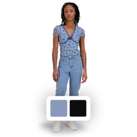 Aeropostale Women's Mesh V-Neck Crop Top