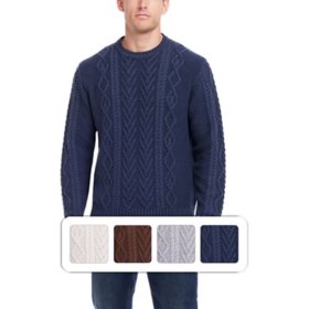 WP Weatherproof Men's Cable Knit Sweater