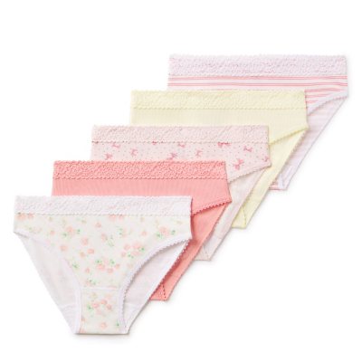 LIMITED TOO 5PK GIRLS BIKINI - CORAL/YELLOW PACK L:- L, Coral/Yellow