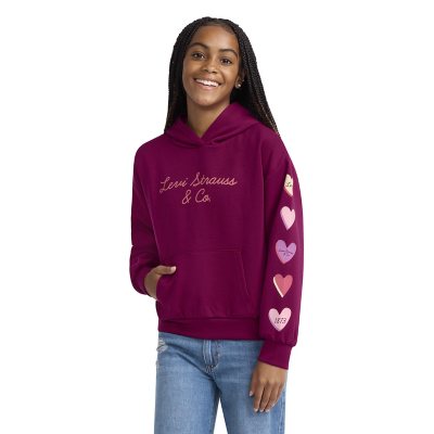 Levi'S Girls Hoodie Burgundy L 10/12:- Burgundy, L 10/12