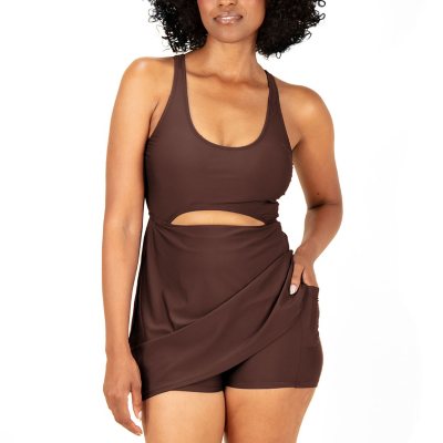 Outdoor Voices Women's Swim Dress Brown XS:- Brown - Online Only, XS
