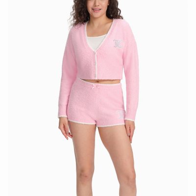 JUICY COUTURE CARDI & SHORT SET - PINK M:- M, Pink